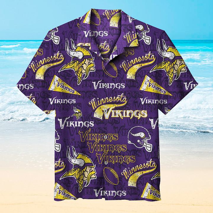 Minnesota Vikings Iconic Collage Aloha Hawaiian Shirt for Men & Women
