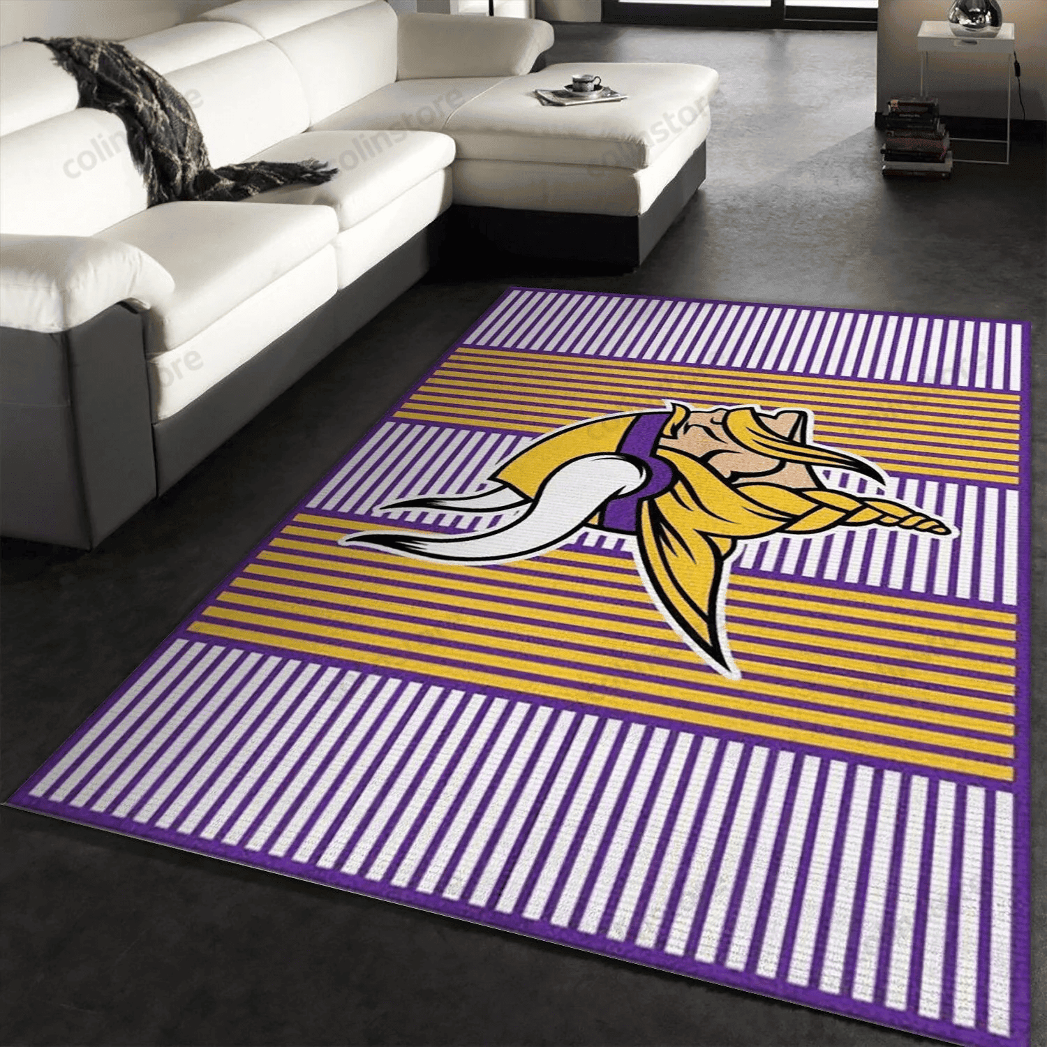 Minnesota Vikings Imperial Champion Rug Rectangle Area Rug – Full Print Carpet For Living Room & Bedroom Home Decor
