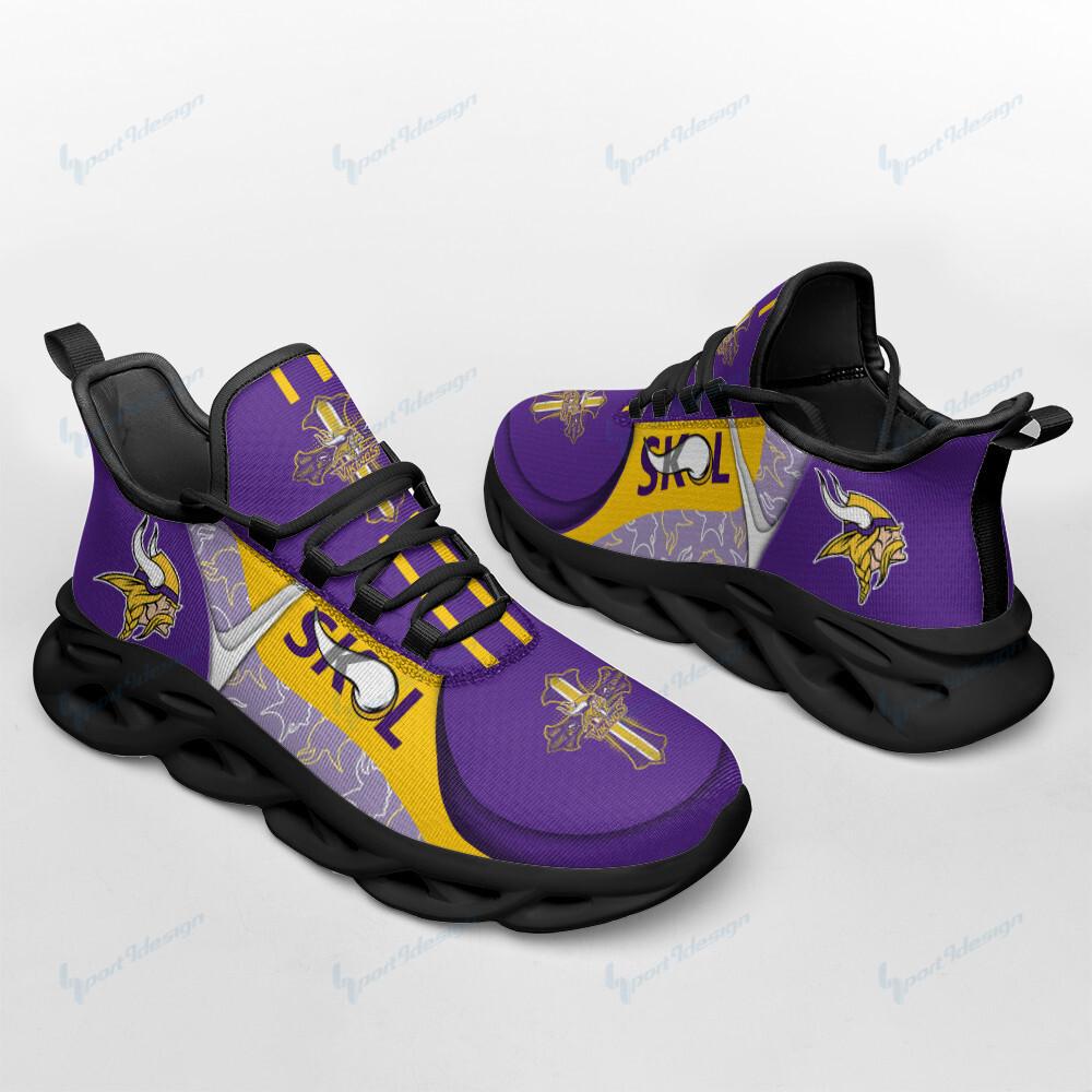 Minnesota Vikings Max Soul Shoes Sneakers for Men And Women – NFL Football Fan Shoes, Team Sneakers - Image 4
