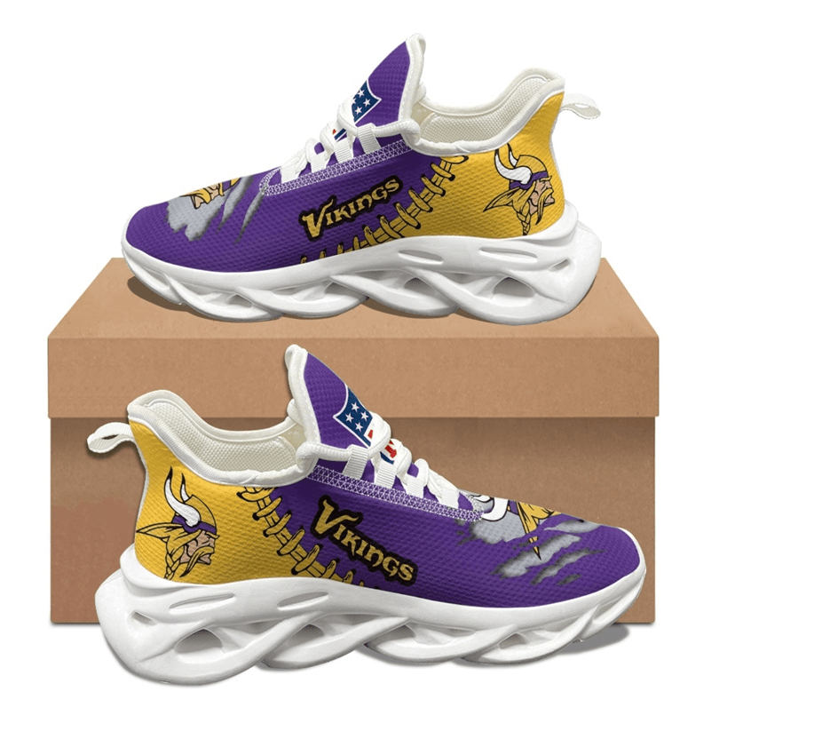 Minnesota Vikings Max Soul Shoes Sneakers for Men And Women – NFL Football Fan Shoes, Team Sneakers