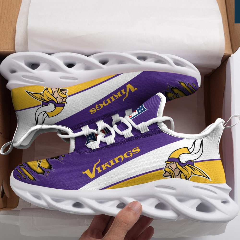 Minnesota Vikings Max Soul Shoes Sneakers for Men And Women – NFL Football Fan Shoes, Team Sneakers
