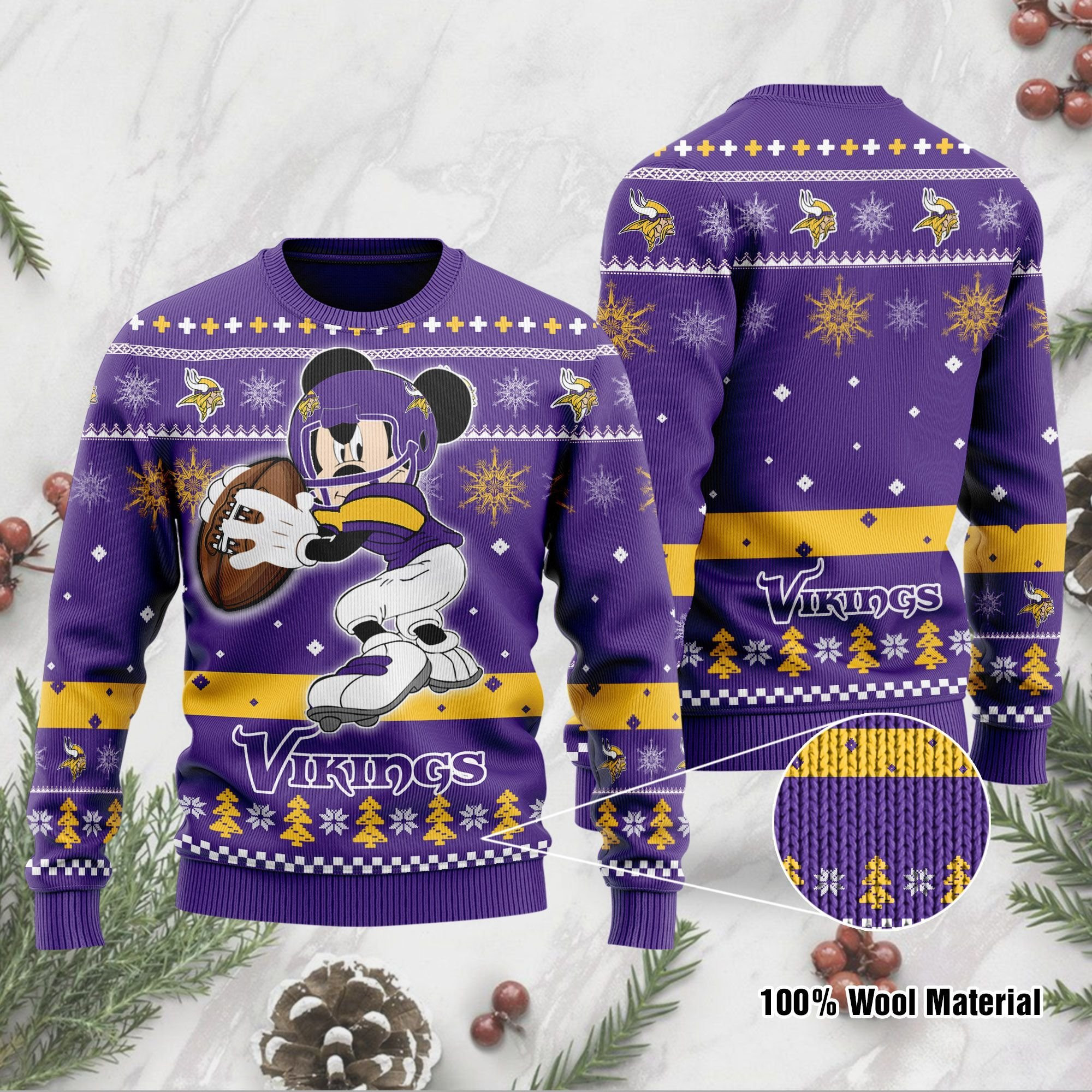 Minnesota Vikings Mickey Mouse Funny Ugly Christmas Sweater, Perfect Holiday Gift