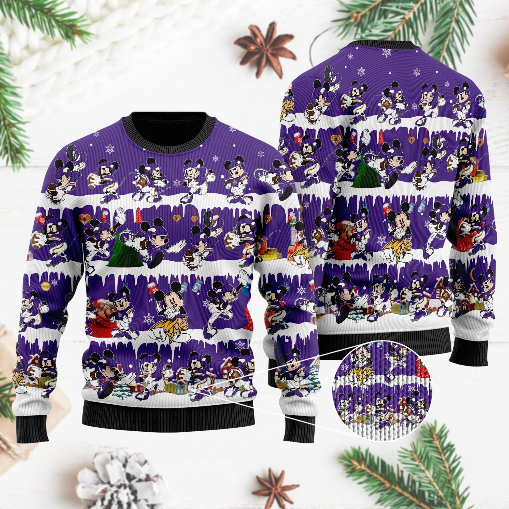 Minnesota Vikings Mickey NFL American Football Ugly Christmas Sweater