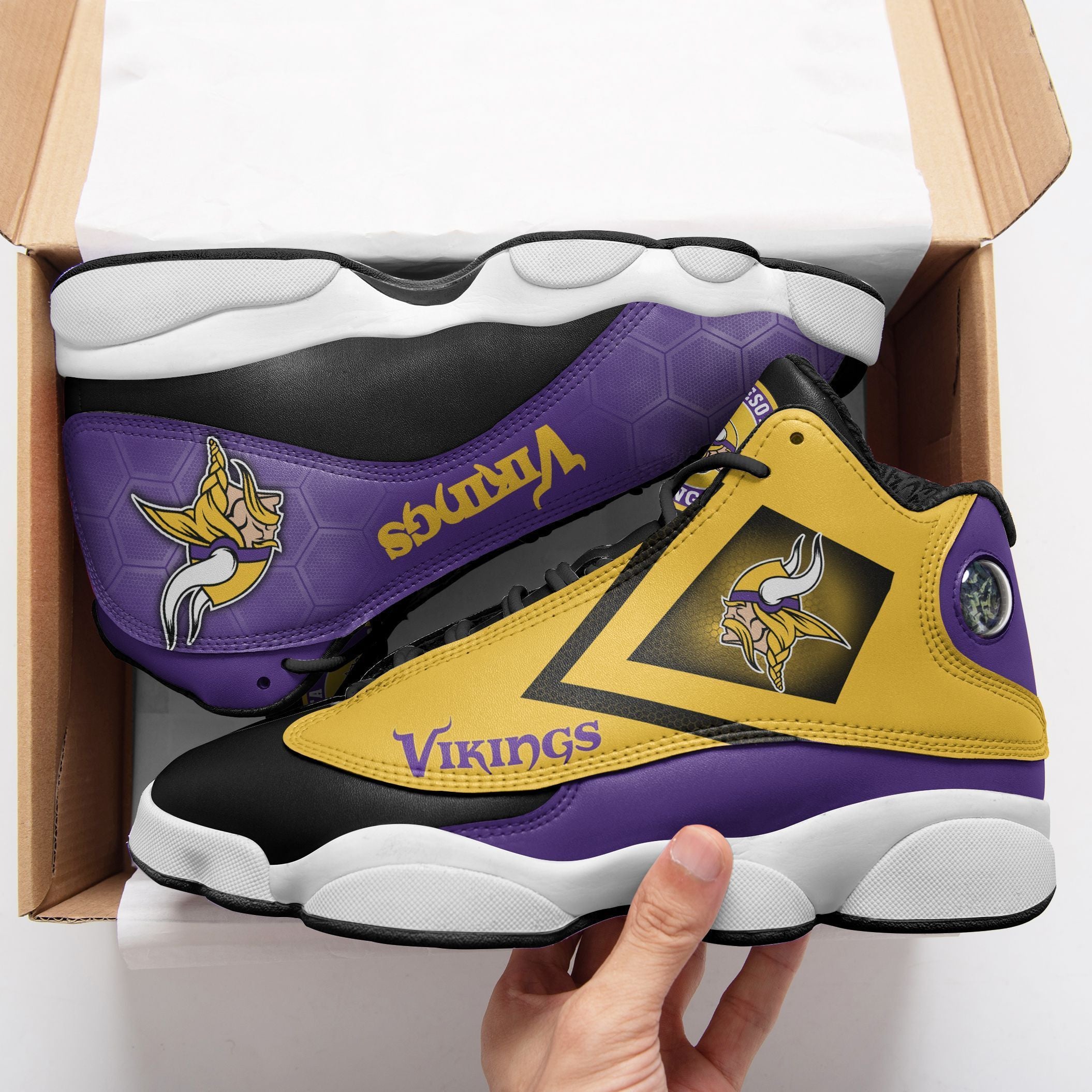 Minnesota Vikings NFL JD13 Sneakers Shoes for Men & Women | Custom Fan Gift