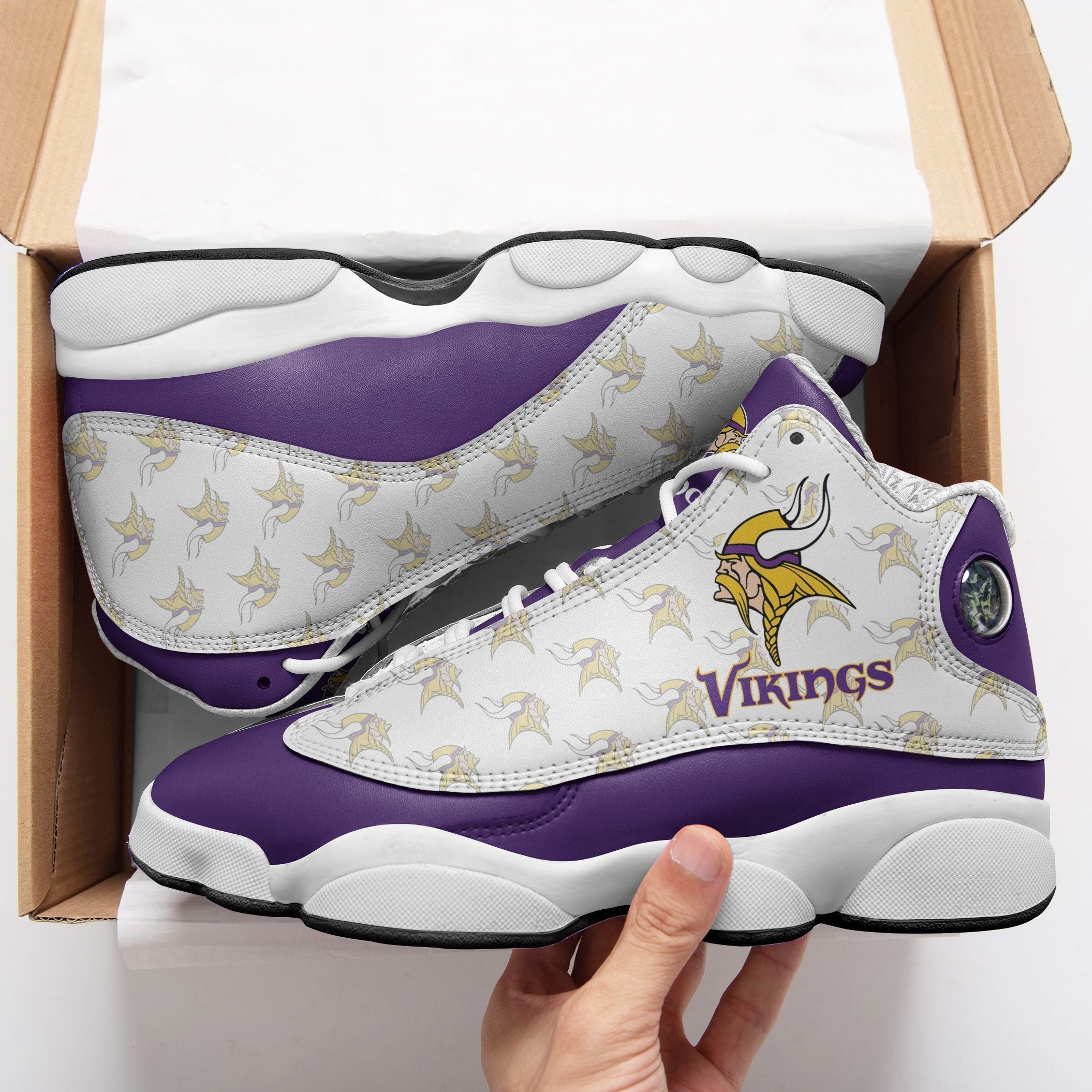 Minnesota Vikings NFL JD13 Sneakers Shoes for Men & Women | Custom Fan Gift