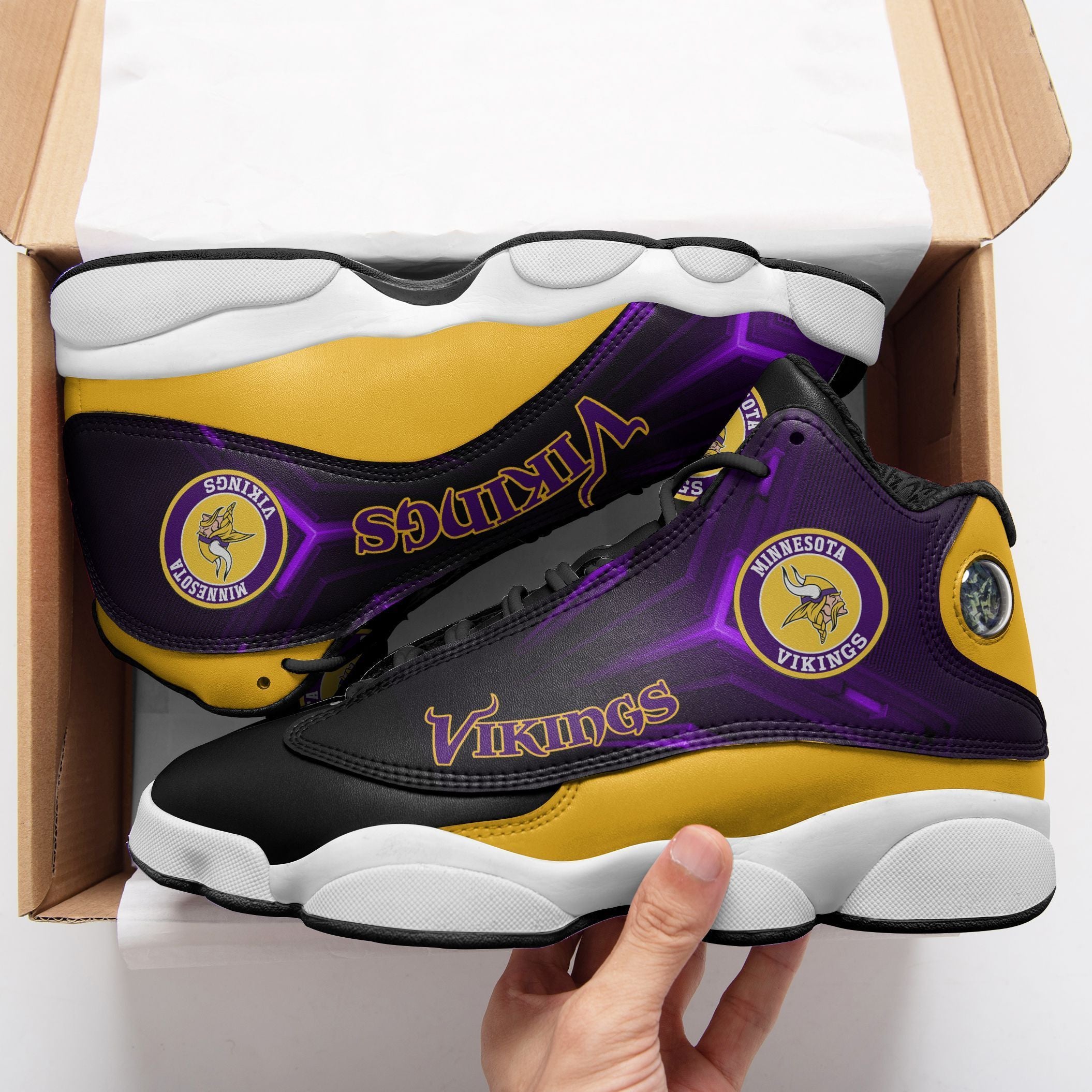 Minnesota Vikings NFL JD13 Sneakers Shoes for Men & Women | Custom Fan Gift