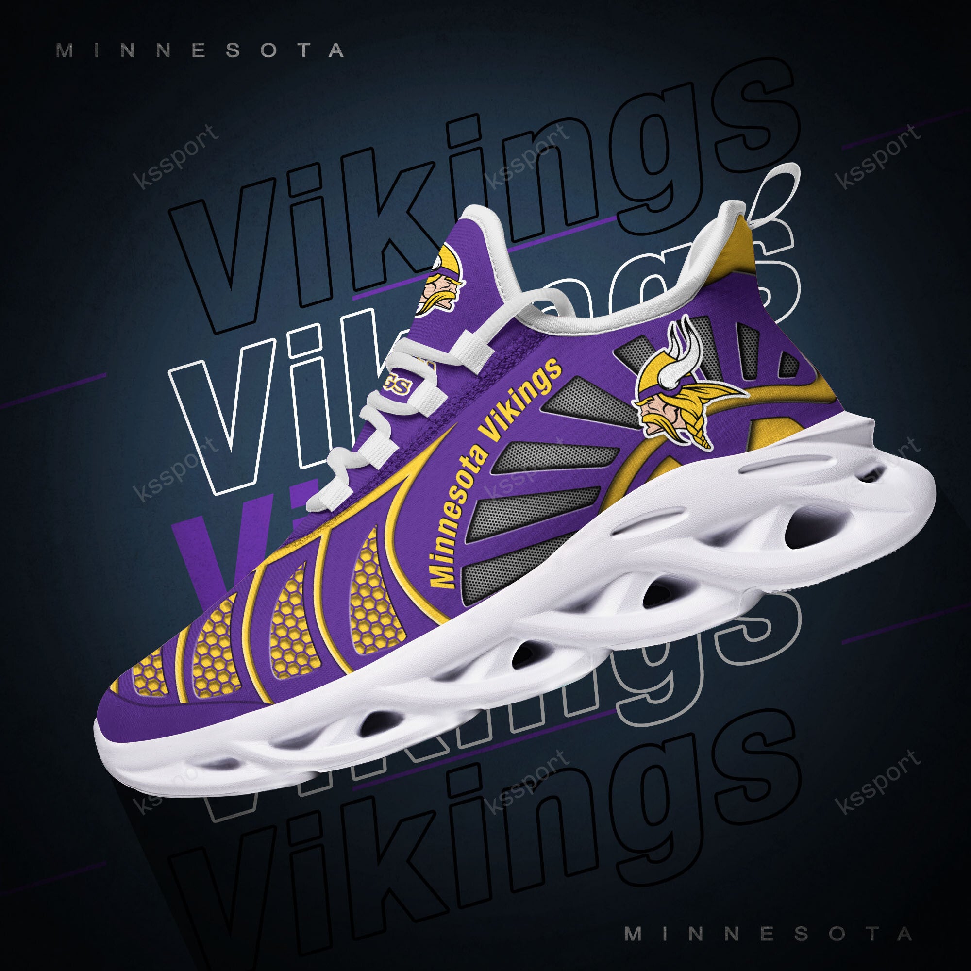 Minnesota Vikings NFL Max Soul Shoes Sneakers for Men And Women – NFL Football Fan Shoes, Team Sneakers