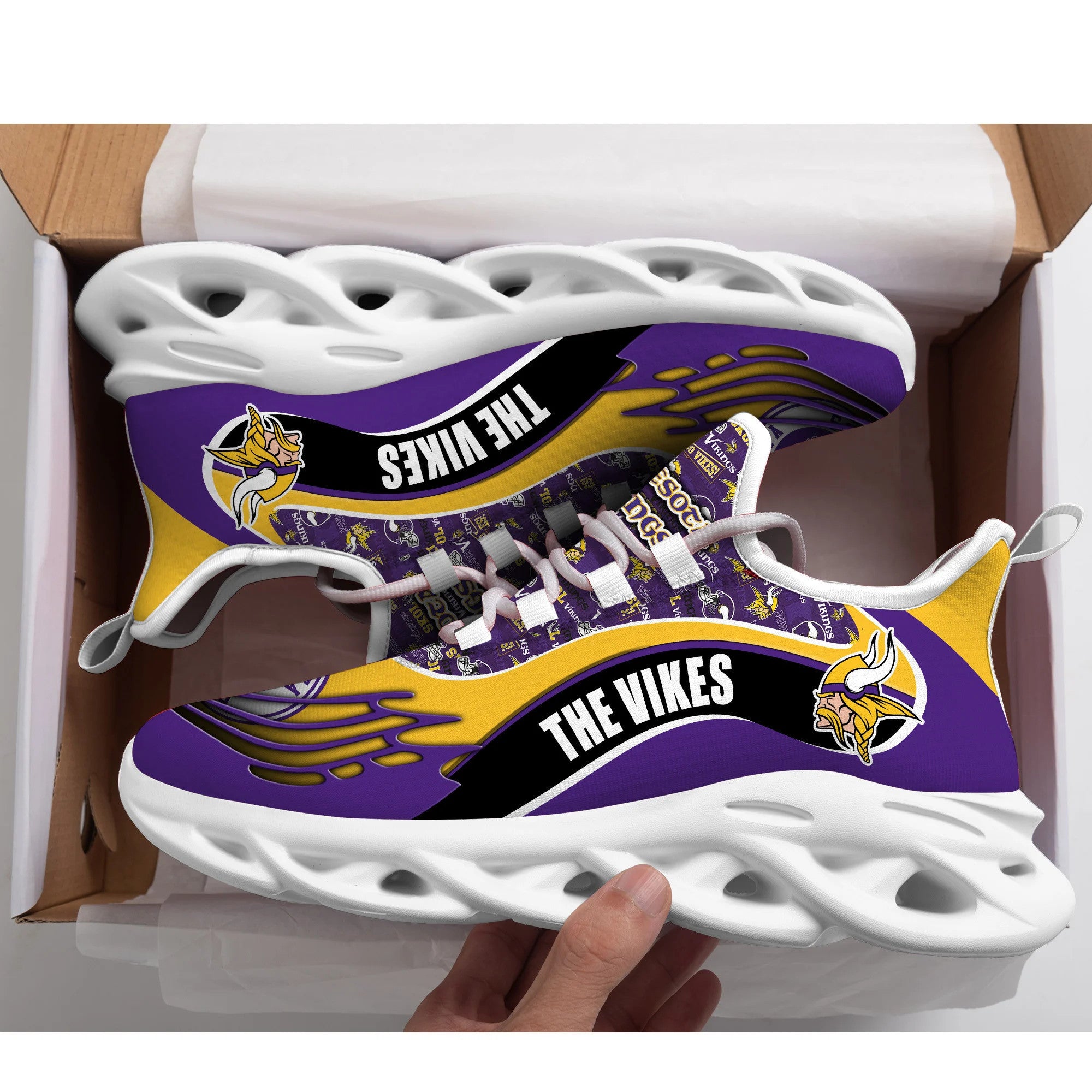 Minnesota Vikings NFL Max Soul Shoes Sneakers for Men And Women – NFL Football Fan Shoes, Team Sneakers