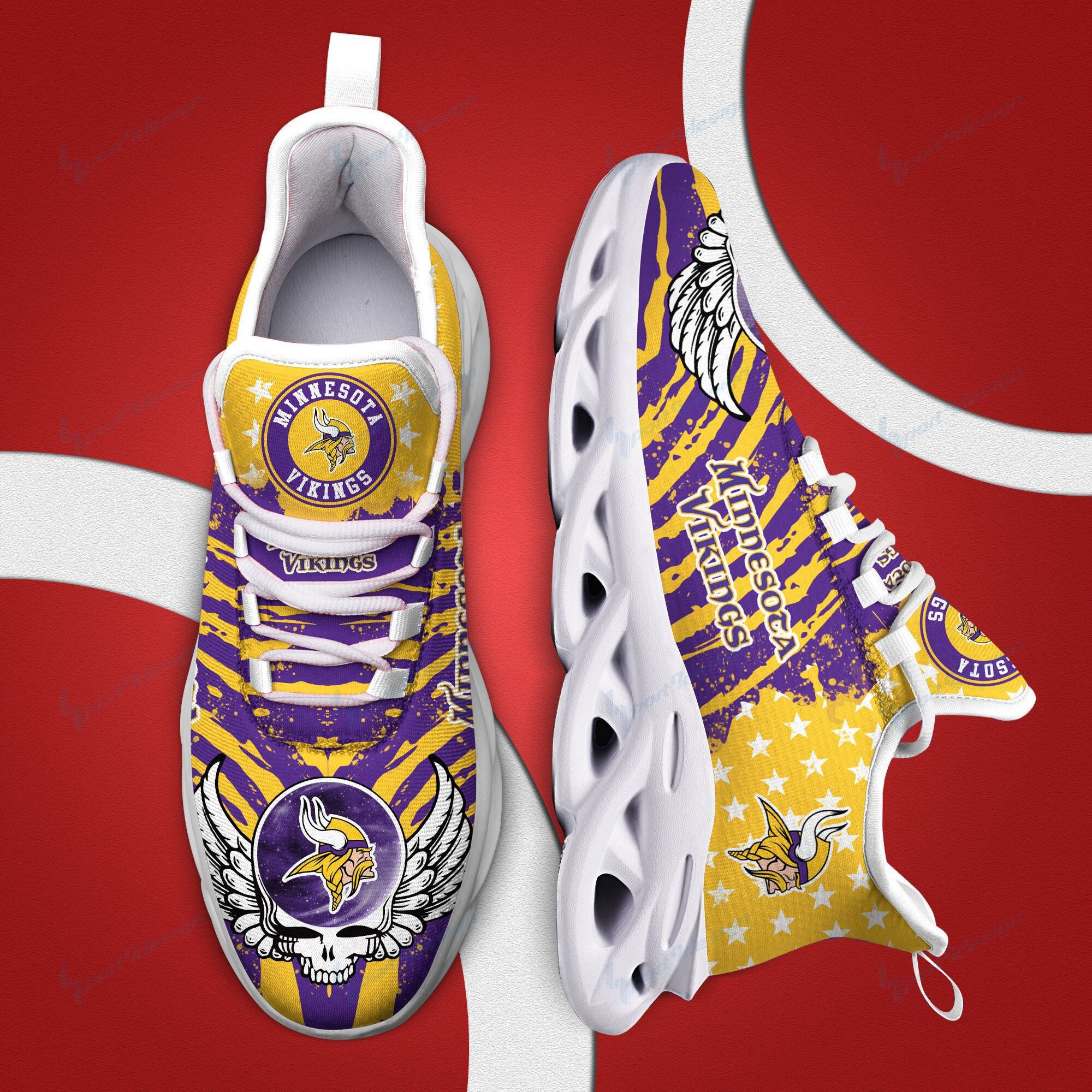 Minnesota Vikings NFL Max Soul Shoes Sneakers for Men And Women – NFL Football Fan Shoes, Team Sneakers