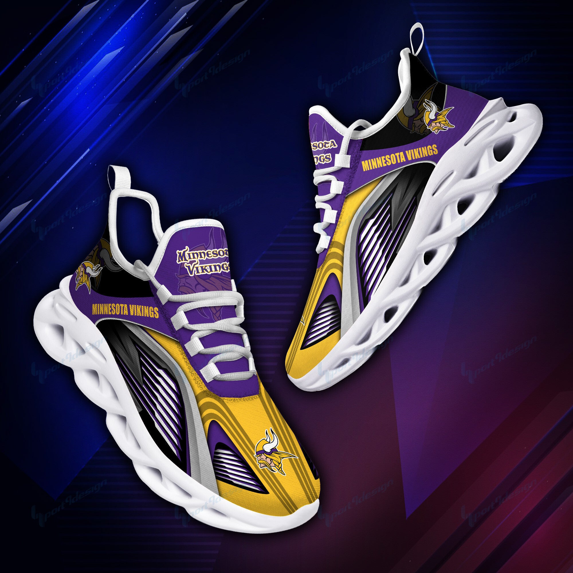 Minnesota Vikings NFL Max Soul Shoes Sneakers for Men And Women – NFL Football Fan Shoes, Team Sneakers
