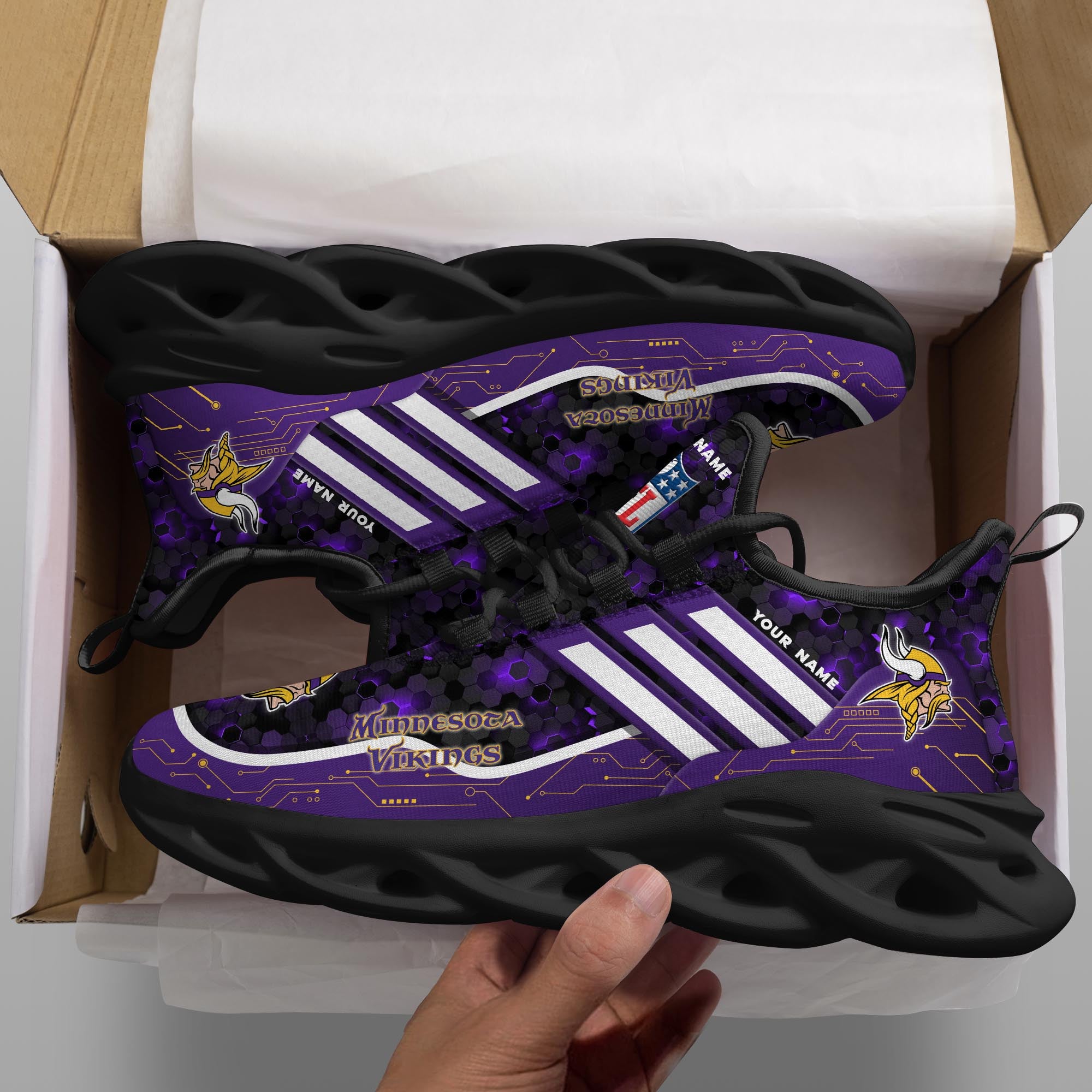 Minnesota Vikings NFL Max Soul Shoes Sneakers for Men And Women – NFL Football Fan Shoes, Team Sneakers