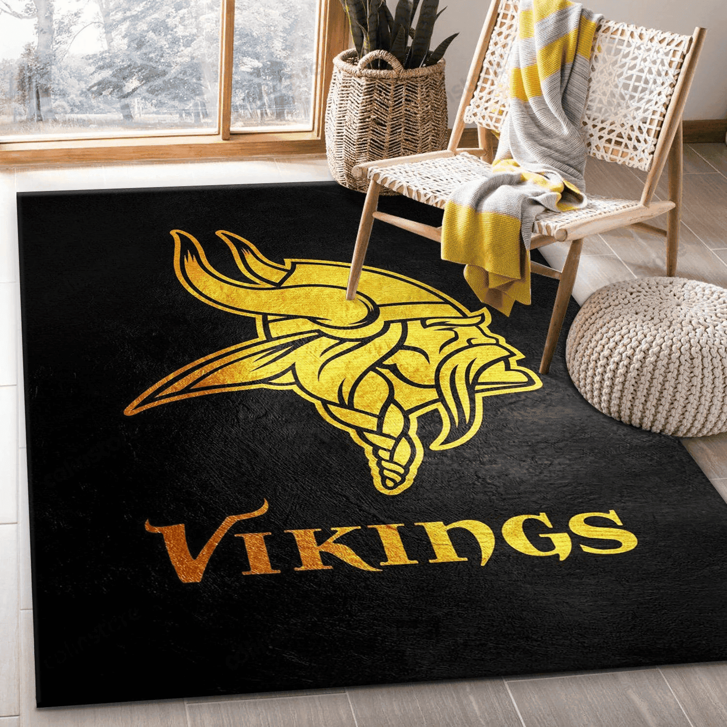 Minnesota Vikings Rectangle Area Rug – Full Print Carpet For Living Room & Bedroom Home Decor