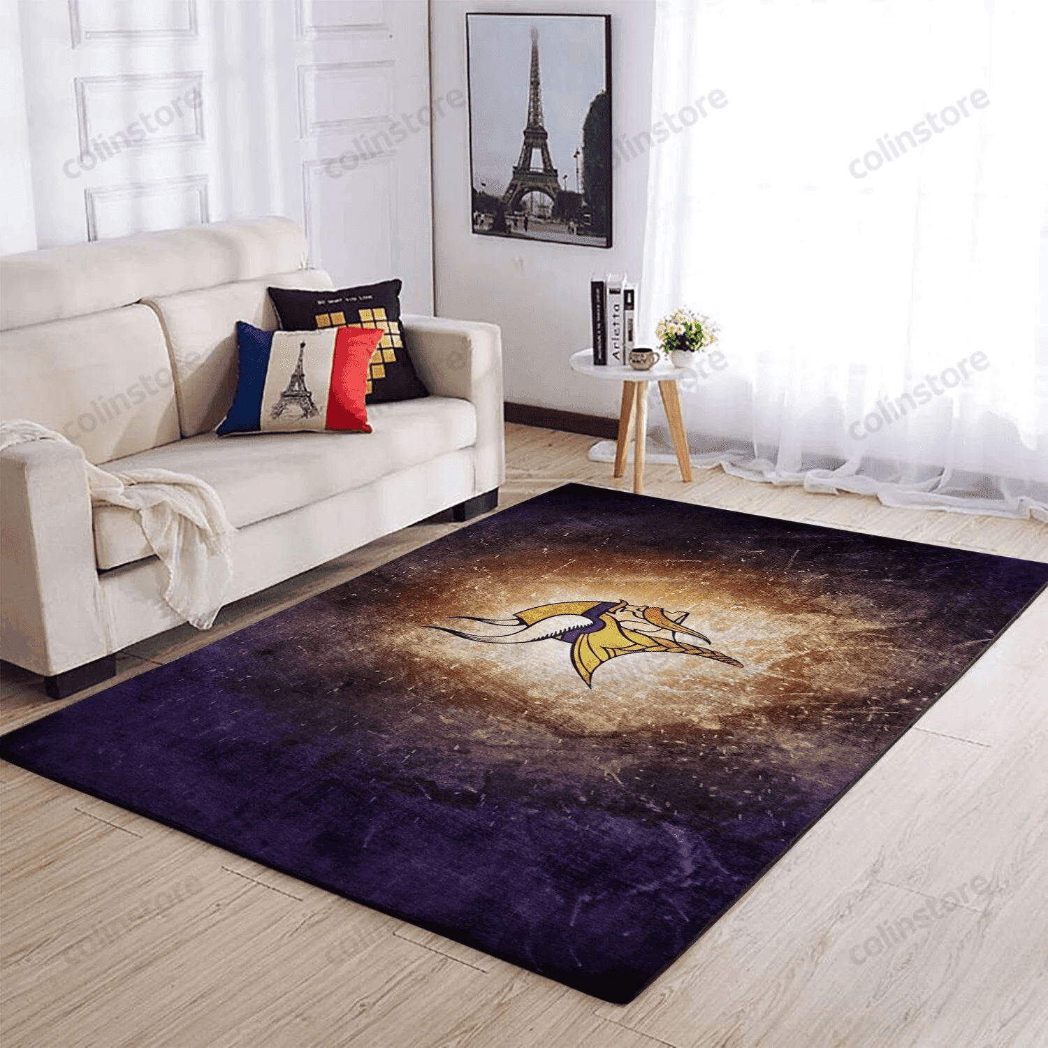 Minnesota Vikings Rectangle Area Rug – Full Print Carpet For Living Room & Bedroom Home Decor