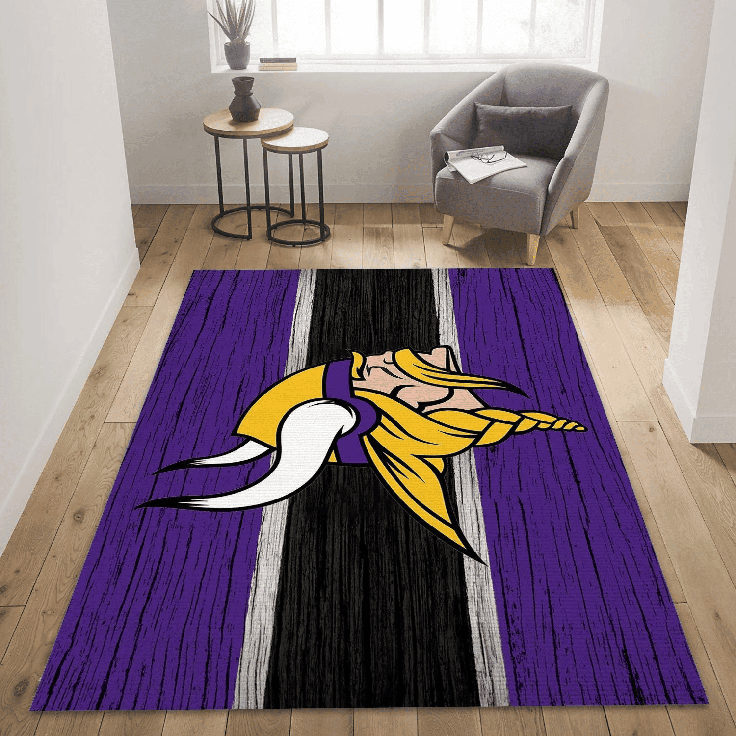 Minnesota Vikings Rectangle Area Rug – Full Print Carpet For Living Room & Bedroom Home Decor