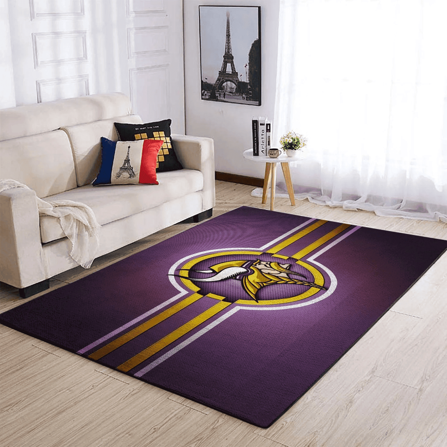 Minnesota Vikings Rectangle Area Rug – Full Print Carpet For Living Room & Bedroom Home Decor
