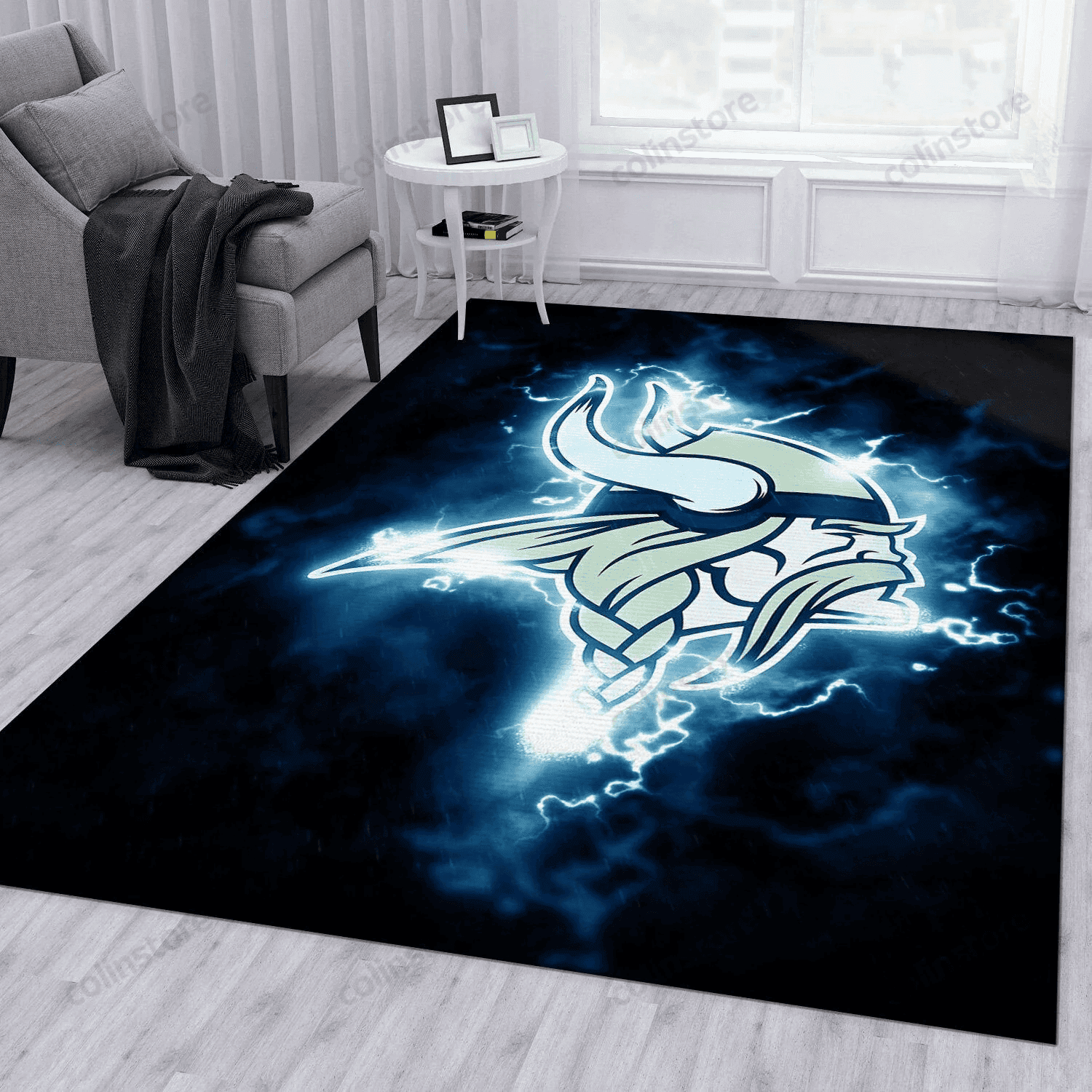 Minnesota Vikings Rectangle Area Rug – Full Print Carpet For Living Room & Bedroom Home Decor