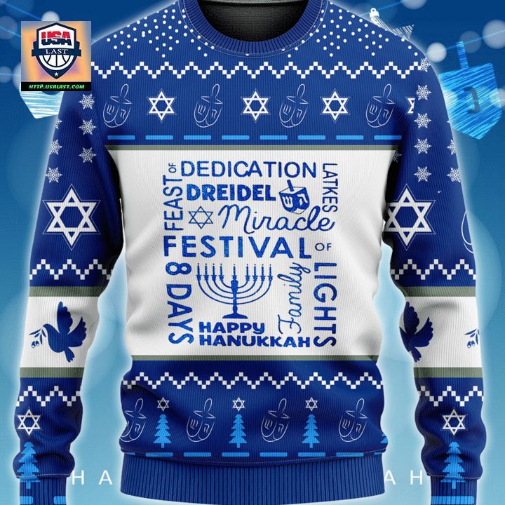 Miracle Festival Happy Hanukkah Christmas Sweater Hoodie
