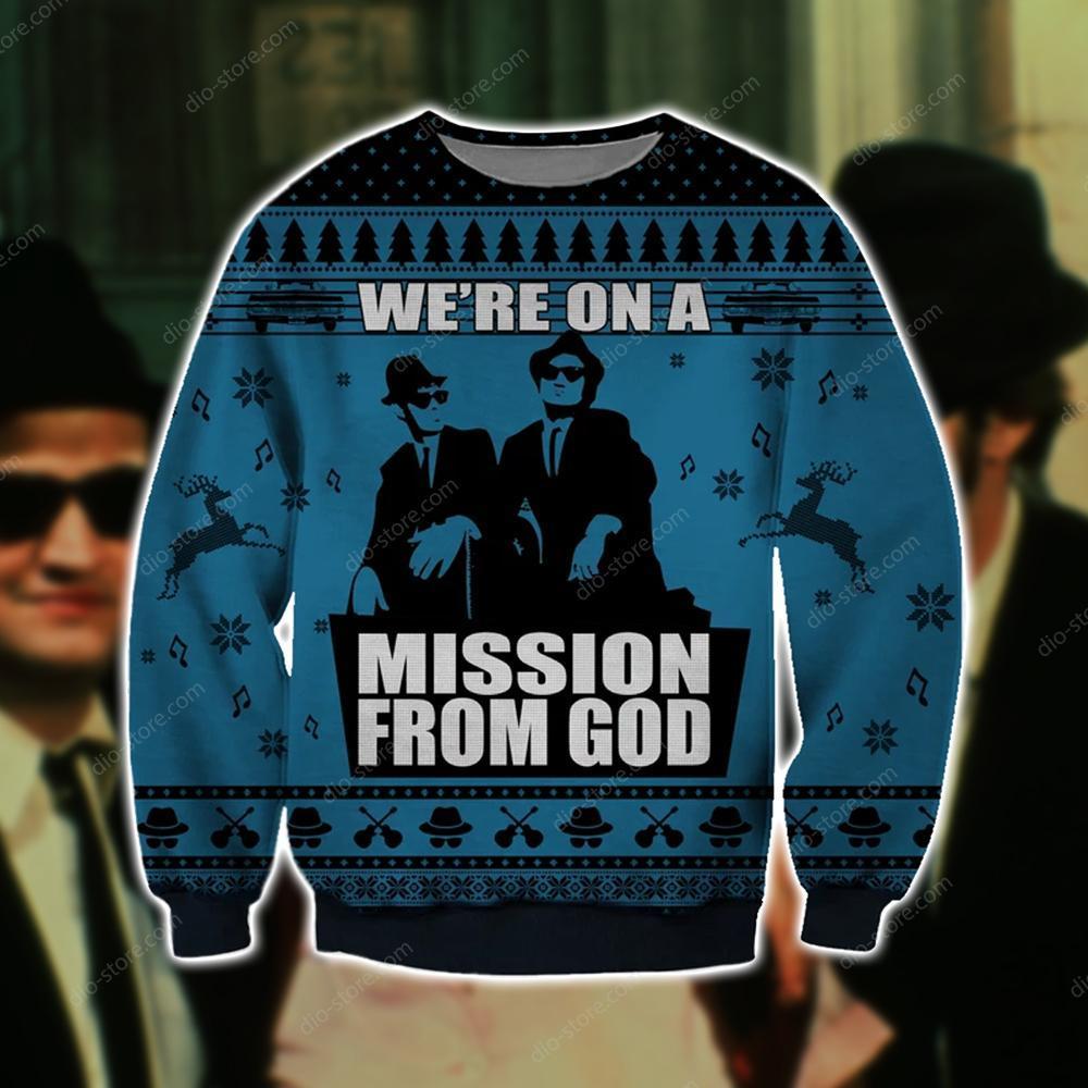 Mission From God 3D Print Ugly Christmas Sweater