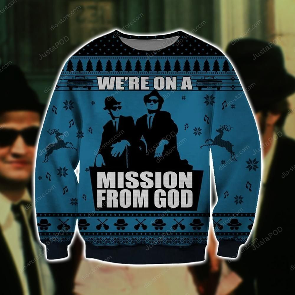 Mission From God 3D Print Ugly Christmas Sweater, Perfect Holiday Gift