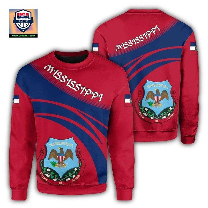 Mississippi Coat Of Arms Sweater Cricket Style J5W