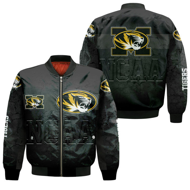 Missouri Tigers Black Bomber Jacket | NCAA College Team Jacket for Men & Women | Sports Fan Gift