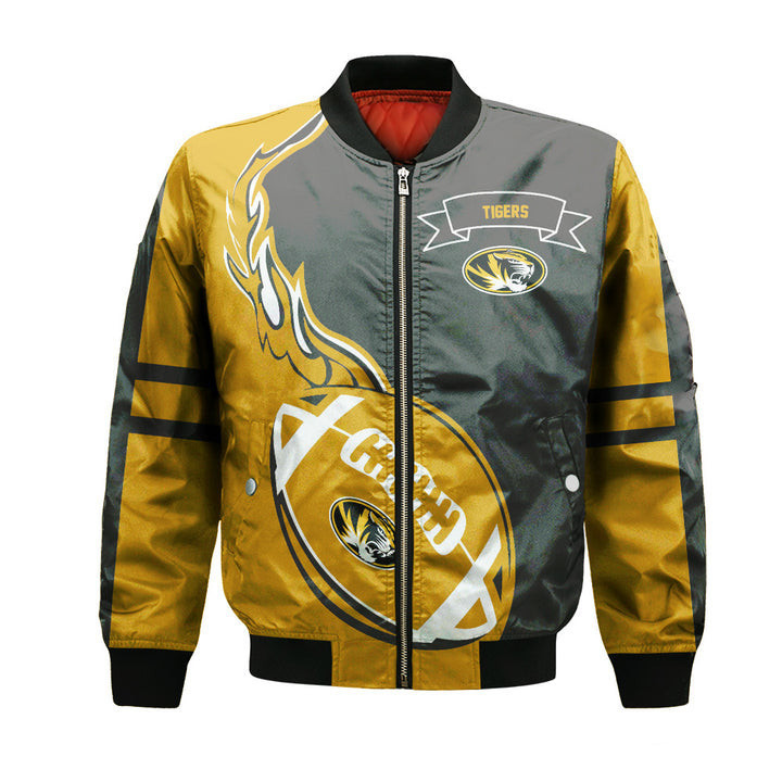 Missouri Tigers Gold Black Bomber Jacket | NCAA College Team Jacket for Men & Women | Sports Fan Gift