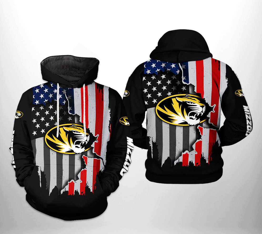 Missouri Tigers NCAA US Flag 3D All Over Print Hoodie & Zip Hoodie
