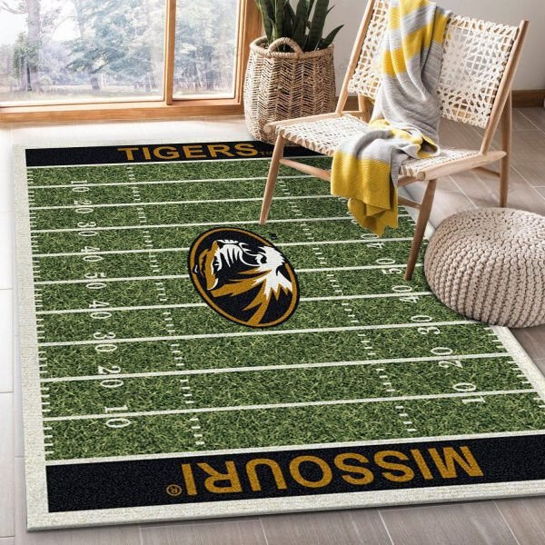 Missouri Tigers Team Home Field 3D Rectangle Area Rug – Full Print Carpet For Living Room & Bedroom Home Decor
