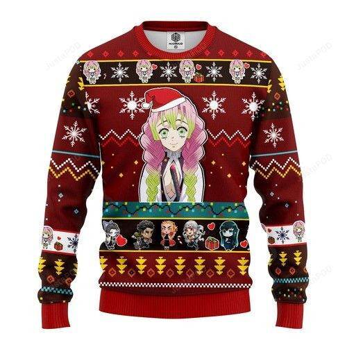 Mitsuri Kanroji Demon Slayer For Anime Lovers Ugly Christmas Sweater,