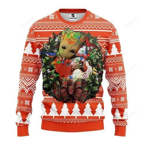 Mlb Baltimore Orioles Groot Ugly Christmas Sweater, Perfect Holiday Gift
