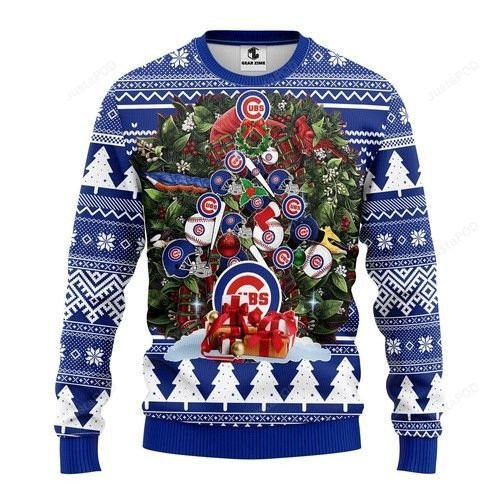 Mlb Chicago Cubs Sox Tree Christmas Ugly Christmas Sweater,