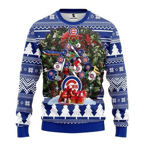 Mlb Chicago Cubs Sox Tree Ugly Christmas Sweater, Perfect Holiday Gift