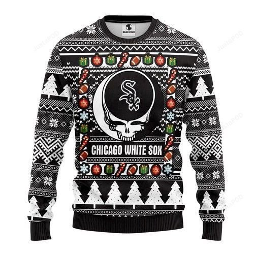Mlb Chicago White Sox Grateful Dead Ugly Christmas Sweater, Perfect Holiday Gift