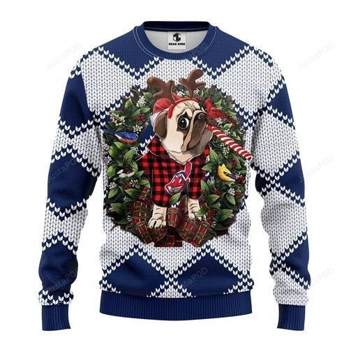 Mlb Cleveland Indians Pug Dog Ugly Christmas Sweater,