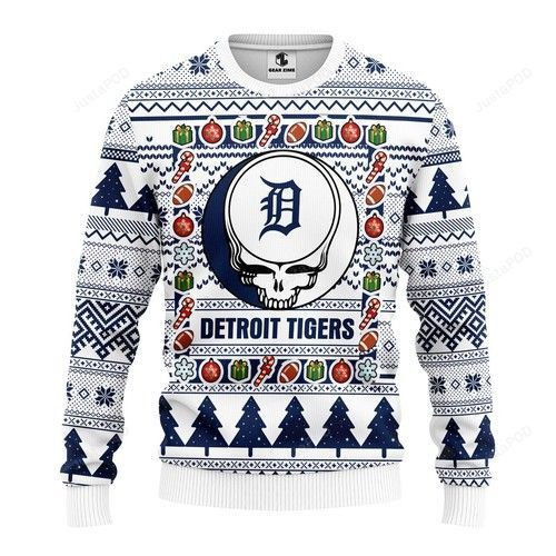 Mlb Detroit Tigers Grateful Dead Ugly Christmas Sweater,