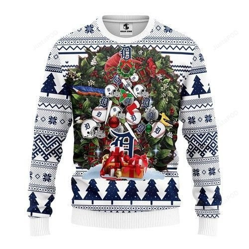 Mlb Detroit Tigers Tree Christmas Ugly Christmas Sweater,