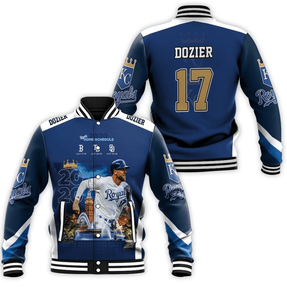 MLB Kansas City Royals Hunter Dozier Baseball Jacket Varsity Baseball Jacket for Men & Women | MLB Fan Gift