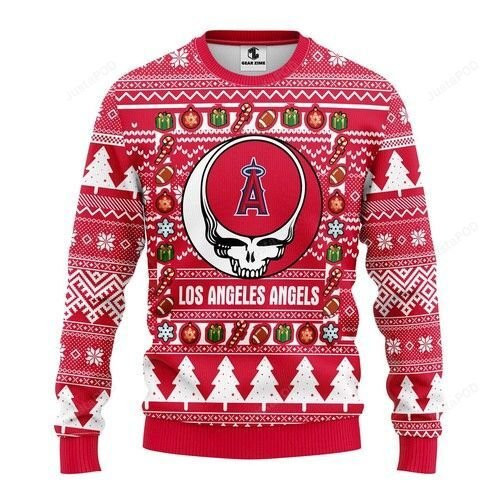 Mlb Los Angeles Angels Grateful Dead Ugly Christmas Sweater,