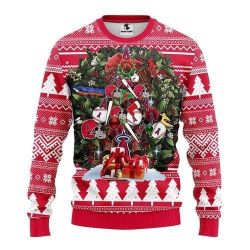 Mlb Los Angeles Angels Tree Christmas Ugly Christmas Sweater,