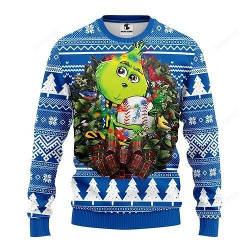 Mlb Los Angeles Dodgers Grinch Hug Ugly Christmas Sweater,