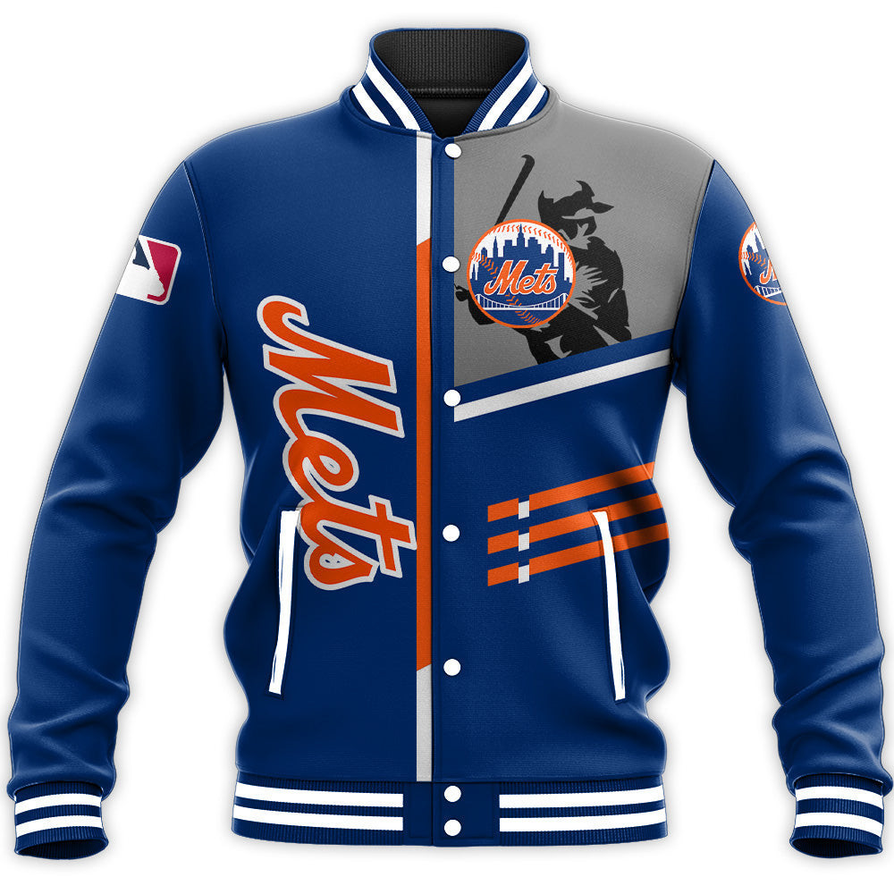 MLB New York Mets Personalized Name Number Baseball Jacket V3 Varsity Baseball Jacket for Men & Women | MLB Fan Gift