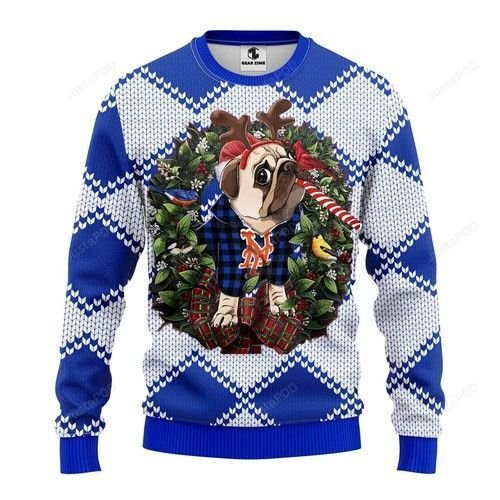 Mlb New York Mets Pug Dog Ugly Christmas Sweater,