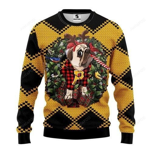 Mlb Pittsburgh Pirates Pug Dog Ugly Christmas Sweater, Perfect Holiday Gift