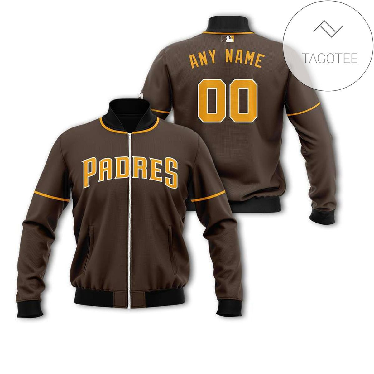 MLB San Diego Padres Personalized Name Number Brown Baseball Jacket Varsity Baseball Jacket for Men & Women | MLB Fan Gift