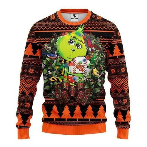 Mlb San Francisco Giants Grinch Hug Ugly Christmas Sweater, Perfect Holiday Gift