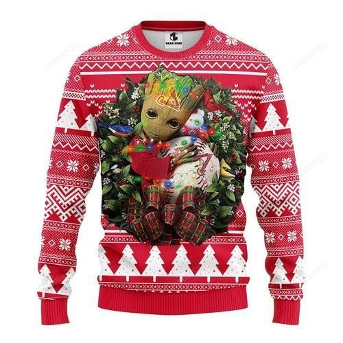 Mlb St. Louis Cardinals Groot Hug Ugly Christmas Sweater, Perfect Holiday Gift
