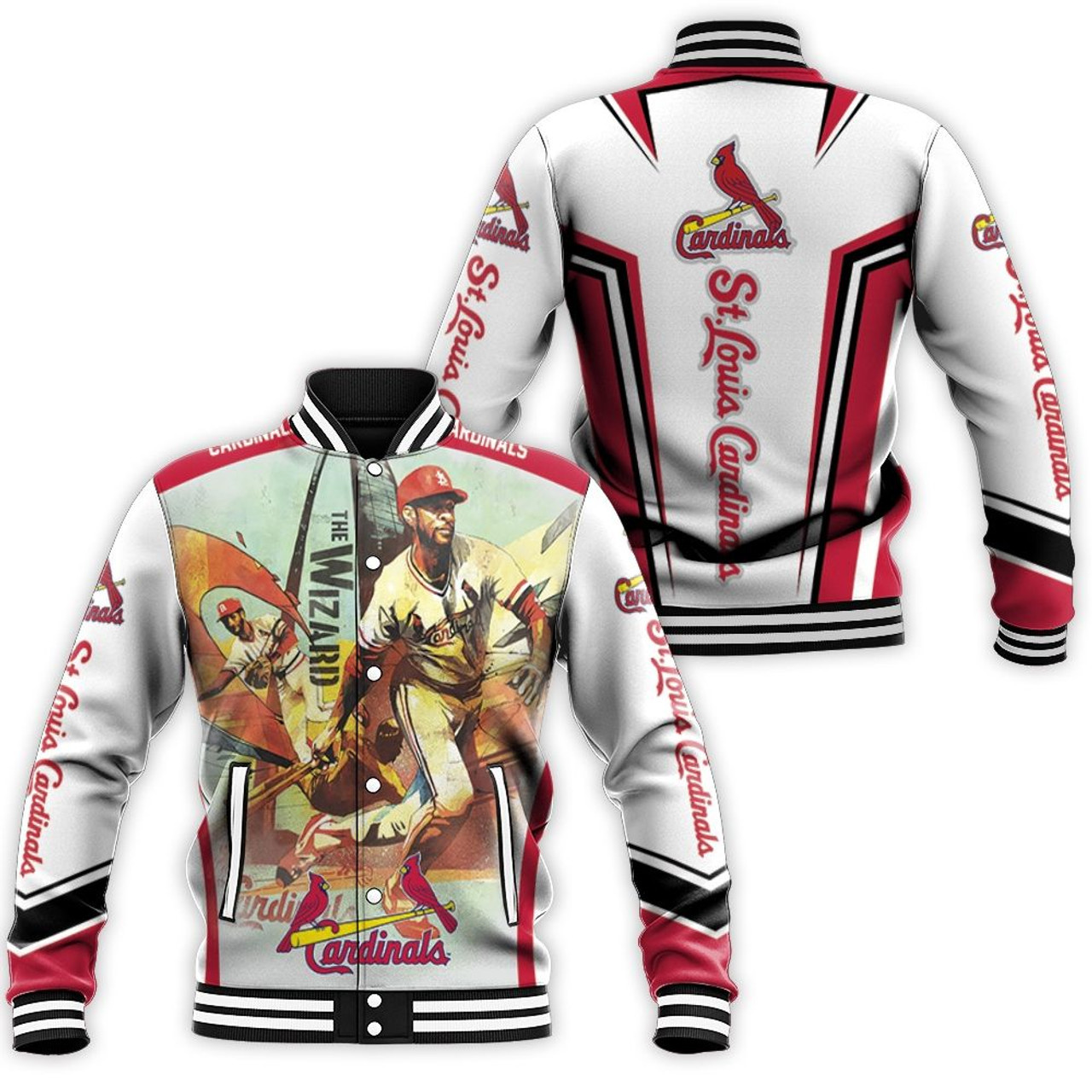 MLB St. Louis Cardinals The Wizard Ozzie Smith Baseball Jacket Varsity Baseball Jacket for Men & Women | MLB Fan Gift