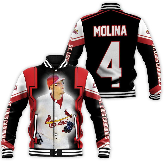 MLB St. Louis Cardinals Yadier Molina 4 Baseball Jacket Varsity Baseball Jacket for Men & Women | MLB Fan Gift