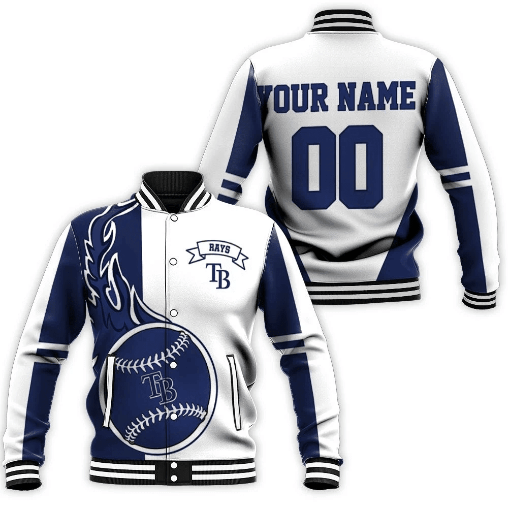 MLB Tampa Bay Rays Personalized Name Number Baseball Jacket for Men & Women | MLB Team Fan Gift