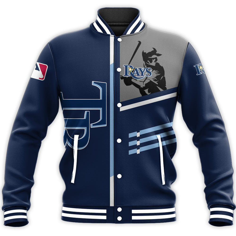 MLB Tampa Bay Rays Personalized Name Number Navy Baseball Jacket for Men & Women | MLB Team Fan Gift